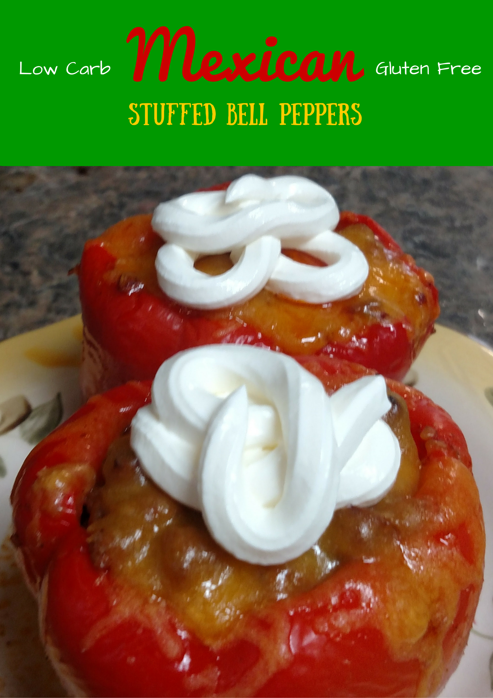 Easy Low Carb Stuffed Bell Peppers- Mexican Style